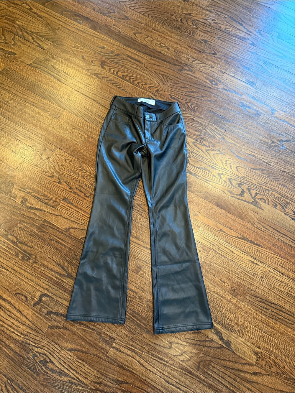 Hollister Black Pleather Low-Rise Boot Jeans